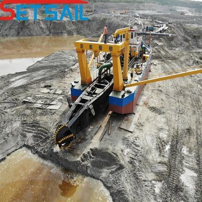 Dredger de 10 pulgadas con bomba de succión para arena de río dentro de 8 metros de profundidad de dragado