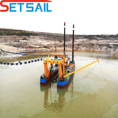 8 pulgadas cortador de succión del río excavadora de arena con transporte altura total de 1,48 m peso total de 85 t