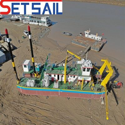 Excavadora de cubo de ruedas con bomba de arena de río con profundidad de dragado de 8m-20m y moneda estadounidense