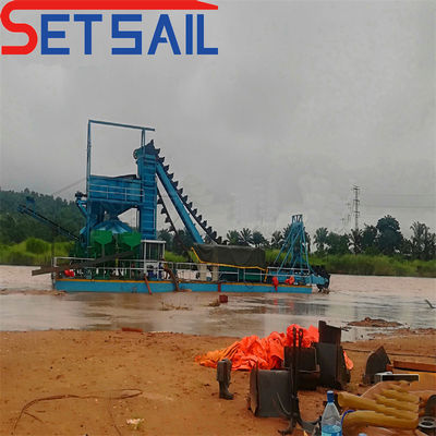 Maquinaria para la minería de oro y diamantes de Chain Bucket River con 172PCS-200PCS