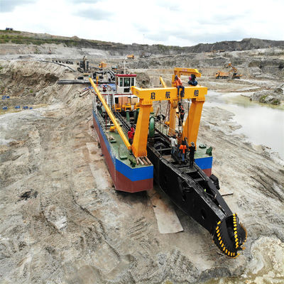 Cortador de arena con motor diésel Excavadora de succión para el dragado de barro de río Profundidad 0,5 metros -30 metros