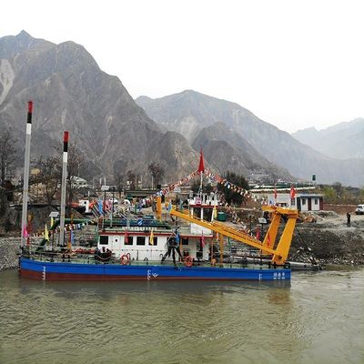 Cortador de arena con motor diésel Excavadora de succión para el dragado de barro de río Profundidad 0,5 metros -30 metros