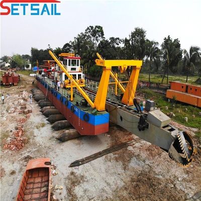 Motor auxiliar de 224kw 12 pulgadas cortador de arena de río excavadora de succión con ciclón de hierro fundido