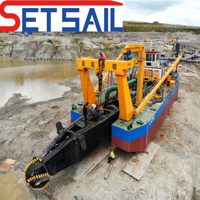 Máquina de dragado por succión de cortador para excavar arena de río y consumo de combustible 34L-500L