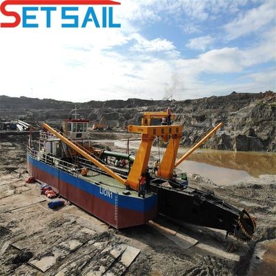 Dredger de 10 pulgadas con bomba de succión para arena de río dentro de 8 metros de profundidad de dragado