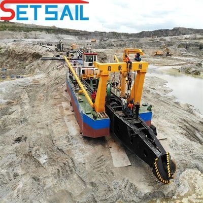 Dredger de 10 pulgadas con bomba de succión para arena de río dentro de 8 metros de profundidad de dragado