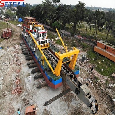 Cumins 122kw potencia del motor auxiliar 10 pulgadas cortador de succión excavadora de arena con transporte