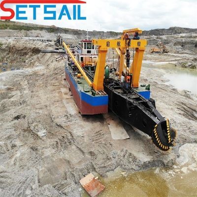 8 pulgadas cortador de succión del río excavadora de arena con transporte altura total de 1,48 m peso total de 85 t
