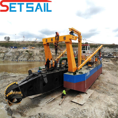 8 pulgadas cortador de succión del río excavadora de arena con transporte altura total de 1,48 m peso total de 85 t