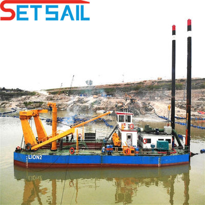 8 pulgadas cortador de succión del río excavadora de arena con transporte altura total de 1,48 m peso total de 85 t