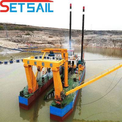 8 pulgadas cortador de succión del río excavadora de arena con transporte altura total de 1,48 m peso total de 85 t