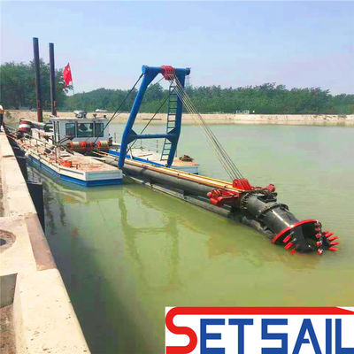 Cortador de control hidráulico Excavadora de succión para extracción de barro Motor diesel Cummins