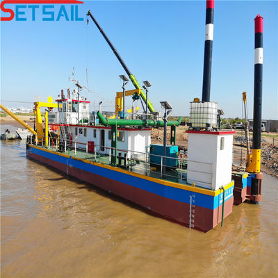 450m3 Flujo de agua 6 pulgadas de corte de succión de dragado con casco duradero y motor diesel