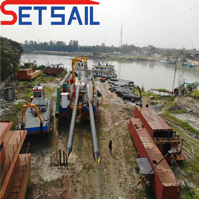 46 m de longitud total de río cortador de arena excavadora de succión con hidrociclón y estación de refuerzo