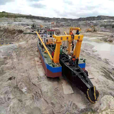 Capacidad de 1400 metros cúbicos Motor hidráulico diésel cortador excavadora de succión para arena de río