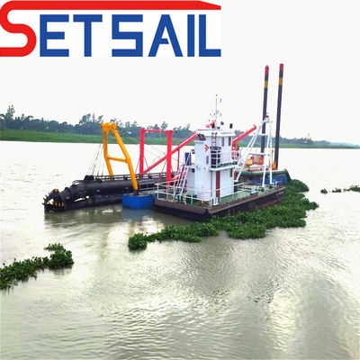 Barco de arena de dragado de succión de corte de Weichai personalizado con posición de espudo Rexroth hidráulico