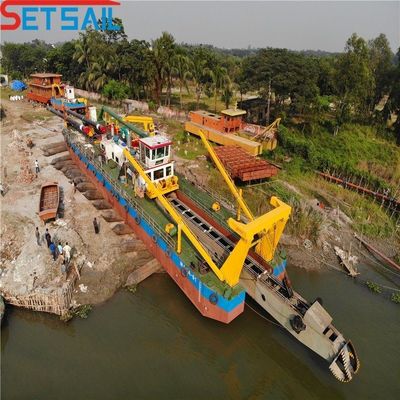 3900cm * 860cm * 200cm Package Cutter Succión de arena Barco de dragado con anclaje