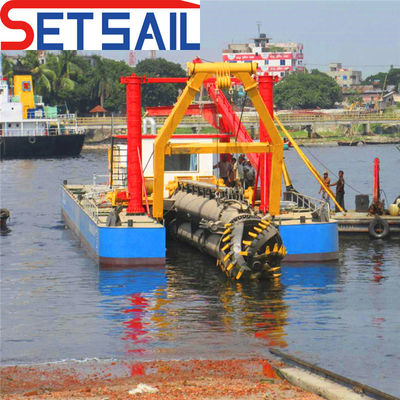 32 pulgadas 7500m3 cortador de succión excavadora de arena con bomba submarina a 50m de longitud total