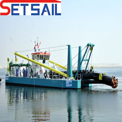 Buque de dragado de succión con motor diesel, cortador de bomba de arena, con distancia de descarga de 500-5000 m