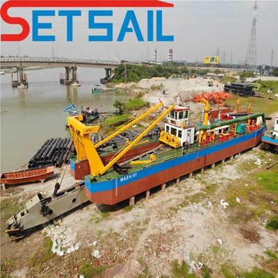2.2 metro de altura cortador de succión dragado barco de barro con bomba de arena 1500 metros de distancia de descarga