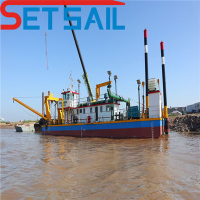 2.2 metro de altura cortador de succión dragado barco de barro con bomba de arena 1500 metros de distancia de descarga