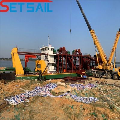 Cummins Weichai Excavadora de arena de succión de tamaño mediano para limpieza de vías fluviales interiores