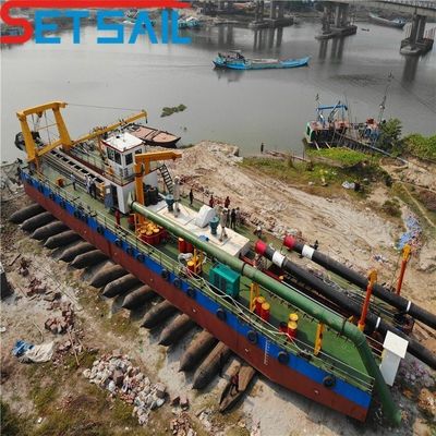 39m longitud total 20 pulgadas flujo de agua 5000m3 cortador excavadora de succión con motor diesel