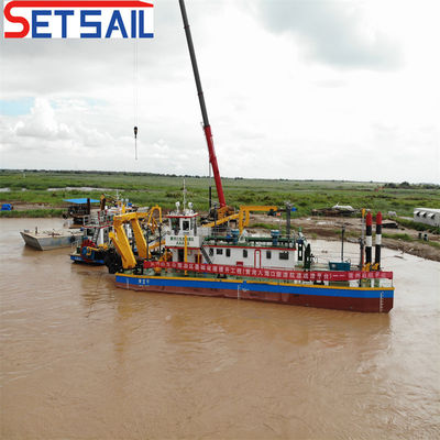 1500 m Distancia de descarga Excavadora de arena con flujo de agua de 3500 m3 y bomba hidráulica del río