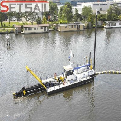 Cortador de arena de río Excavadora de succión con motor hidráulico Set de navegación