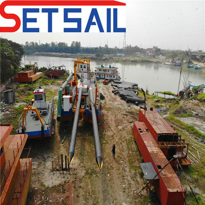 Sistema hidráulico Rexroth 38m Dredger de arena del lago con motor diésel Cummins y cabeza de corte