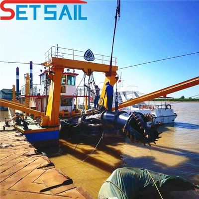 180000.000kg Peso bruto Hidráulico 18 pulgadas cortador de succión excavadora de arena con transporte