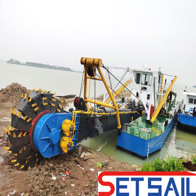 Anchor Boom Wheel Bucket Dredger con motor diésel Weichai y capacidad de 160m3-2000m3