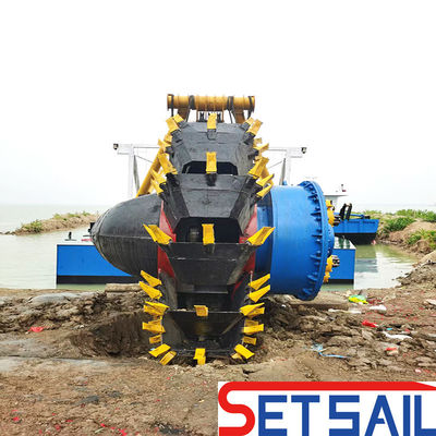 Anchor Boom Wheel Bucket Dredger con motor diésel Weichai y capacidad de 160m3-2000m3
