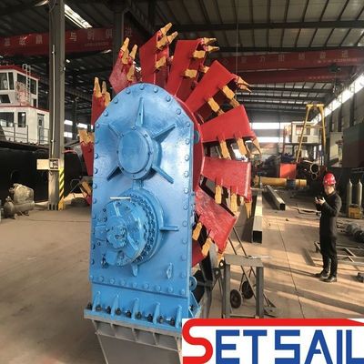 Anchor Boom Wheel Bucket Dredger con motor diésel Weichai y capacidad de 160m3-2000m3