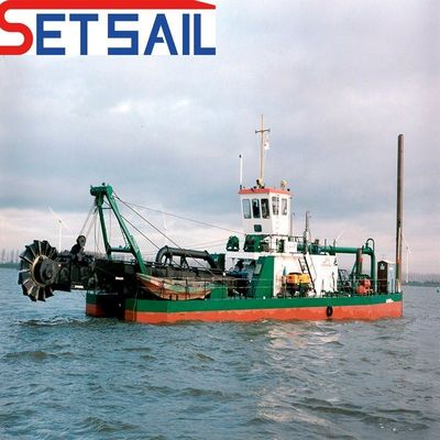 Profundidad de dragado de 8m-20m Siemens PLC Flujo de agua 5000m3 Roda Bucket Dredger con cabeza