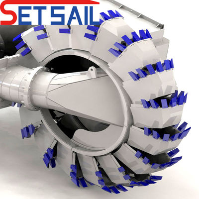 Profundidad de dragado de 8m-20m Siemens PLC Flujo de agua 5000m3 Roda Bucket Dredger con cabeza