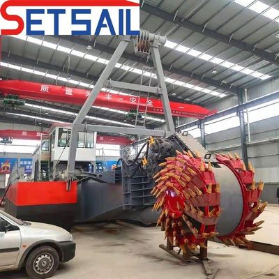 Hydrocyclone Cummins Motor Diesel Dredger con ruedas para barro de río duro QHWBD-35