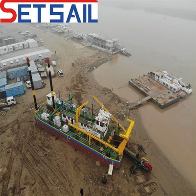 Excavadora de cubo de ruedas con bomba de arena de río con profundidad de dragado de 8m-20m y moneda estadounidense