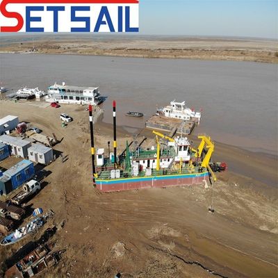 Excavadora de cubo de ruedas con bomba de arena de río con profundidad de dragado de 8m-20m y moneda estadounidense