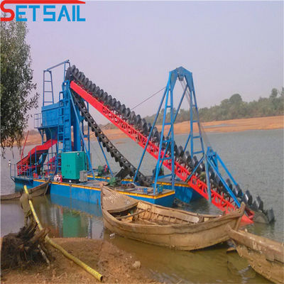 5.5kw-50kw Drum Screen Motor Chain Bucket River Mining Gold Dredger para su beneficio