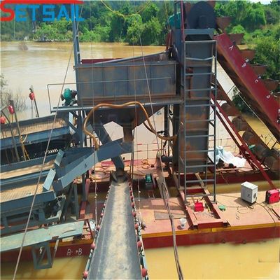 5.5kw-50kw Drum Screen Motor Chain Bucket River Mining Gold Dredger para su beneficio