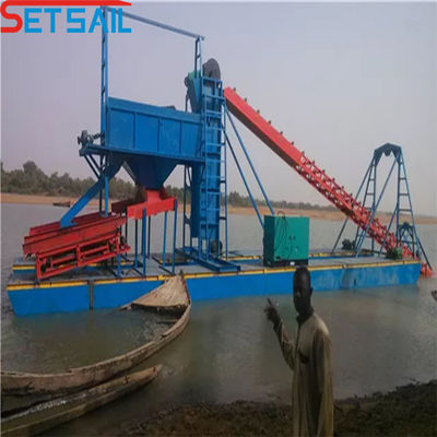 Barco de extracción de oro para el río Servicio posventa de toda la vida Profundidad de dragado 7m-20m