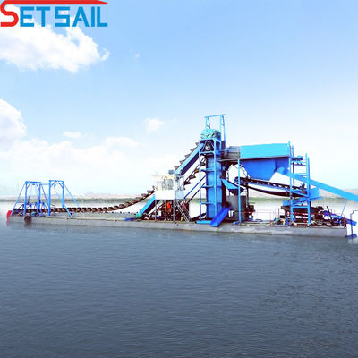 Barco de extracción de oro para el río Servicio posventa de toda la vida Profundidad de dragado 7m-20m
