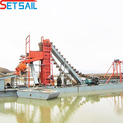 Barco de extracción de oro para el río Servicio posventa de toda la vida Profundidad de dragado 7m-20m