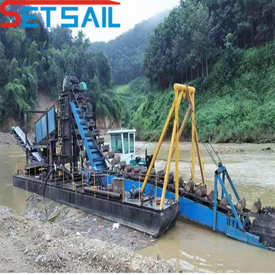 Excavación potencia del motor principal 37kw-200kw Equipo de extracción de oro directo excavadora de cadena de cubo