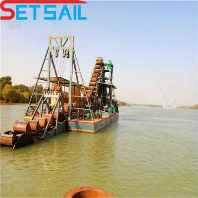 Dredger para la extracción de oro y diamantes de Chain Bucket Lake Sand con capacidad de 0.035m3-1.2m3