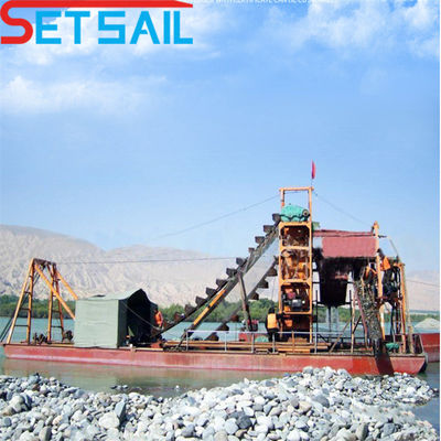 Dredger para la extracción de oro y diamantes de Chain Bucket Lake Sand con capacidad de 0.035m3-1.2m3