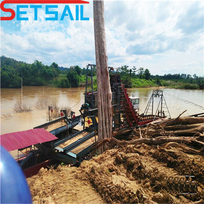 Dredger para la extracción de oro y diamantes de Chain Bucket Lake Sand con capacidad de 0.035m3-1.2m3