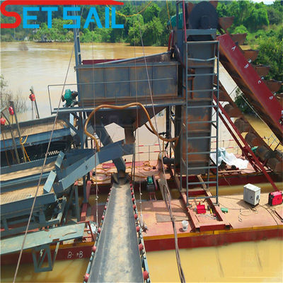 Dredger para la extracción de oro y diamantes de Chain Bucket Lake Sand con capacidad de 0.035m3-1.2m3