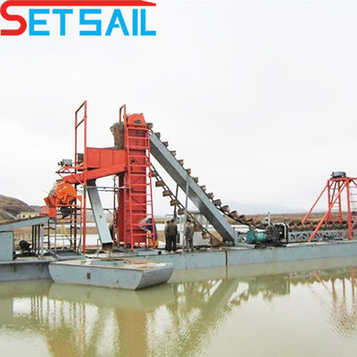 Dredger para la extracción de oro y diamantes de Chain Bucket Lake Sand con capacidad de 0.035m3-1.2m3